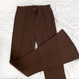 Brown High Waist Flare Pants